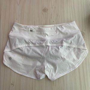White lululemon speed up shorts